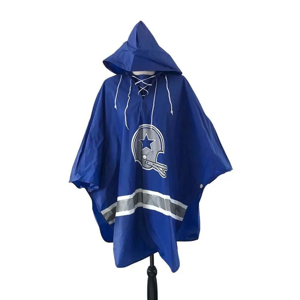 Vintage Dallas Cowboys Blue & Gray Rain Poncho Slicker